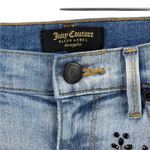 Juicy Couture Distressed Denim Beaded Raw Hem Skinny Jeans Size 25 Photo 4