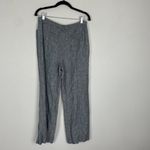Sundance Women's 12 Petite Andover Navy and White Striped Wide Leg Linen Pants Photo 7