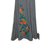 Judith March Judith‎ March Women's Pants Flare Pull On Striped Embroidered Floral Medium NWT Photo 2