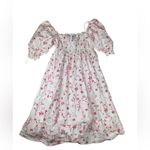 Hill House size XL white pink nap dress white pink floral smocked cottage cabin Photo 3