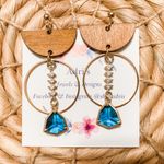 adri's Hoop Teal Drop Earrings  Photo 0