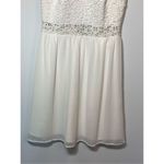 Francesca's Women's Open Back Lace Lined Cap Sleeve Mini Dress White Size XS Photo 2