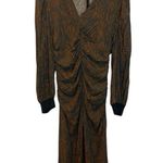 Nu Denmark Rin Sustainable Dress Size Small Ruched Toffee European Brown Black Photo 1