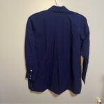 Madewell Navy Fresh Blueberry Oversized Straight Hem Shirt Signature Poplin XS Photo 13