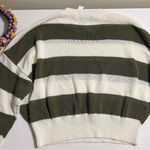 Madewell  Loose-Knit Crewneck Sweater striped green ivory white size S Photo 5