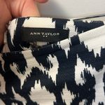 Ann Taylor  like new linen/cotton blend skirt blackk and white/cream print Photo 2