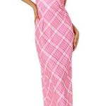Seven Wonders Cross Front Halter Plaid Midi Dress Pink Size Medium NWT Photo 0