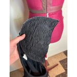 dress V neck long sleeve fringe black 1990s shoulder pads Photo 6