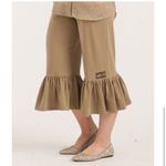 Matilda Jane  Ticket Booth Big Ruffles Cropped Capri Pants Olive‎ Green Small Photo 6