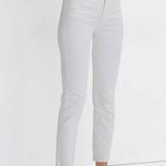 Madewell  The Perfect Vintage Crop Jean in Tile White Raw hem Photo 0