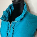 Christopher & Banks Cotton Zip-front Ruffle Trim Casual Vest Teal XL Photo 5