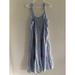 Vineyard Vines Vineyard Vines Dress Womens Medium Blue White Linen Maxi Beachy Coastal Preppy Photo 1
