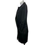 Halston Black Satin Double Breasted Ruched 3/4 Sleeve Blaxzr Coat Jacket Top XS Photo 1