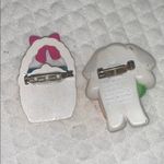 🐰 VINTAGE ESTATE EASTER BUNNY basket ENAMELED BROOCH Photo 2