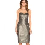 Milly  Marta Couture Metallic Strapless Dress, Gold/Black, Boned, Size 8, NWT‎ Photo 4