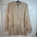 Doncaster  Collection Ribbed Cardigan Womens Plus Size 3W (3X) Embellished Fringe Photo 1