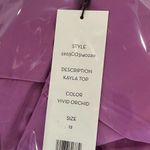 Veronica Beard  Kayla Puff‑Sleeve Crop Top – Orchid, Size 12 NWT Square Neck Photo 7