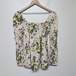 Tuckernuck  Floral Smocked Square Neck Peasant Blouse Pink Multicolor Women's S‎ Photo 4