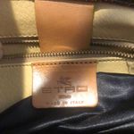 ETRO Milano Red Paisley Vachetta Leather Shoulder Bag Tote Interior Pocket Photo 10