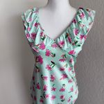 ZARA Mint and Pink Floral Ruffled Midi Dress Size Med Coquette Dollette/Shoujo: Photo 9