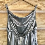 Rare London Urban Outfitters metallic silver formal backless draped dress Photo 6