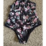 Tropibreeze Women's Black Pink Floral Print Mesh Panel Swimsuit Size 3XL Photo 2