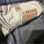 J Brand  Pinstripe Cass Railroad Vintage Stripe Zipper Ankle Crop Skinny Jeans Photo 5