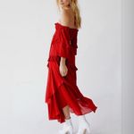 Spell And The Gypsy Collective Clementine Mermaid Off The Shoulder Dress NEW 388 Red Size XL Photo 5