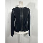 Bailey 44 Jack Pine Jacket Women’s M Black Full Zip Stretch Ponte Vegan Leather Photo 1