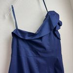 Eliza J Navy Shimmery One Shoulder Ruffle Mini Shift Dress Formal 18W Photo 9