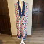 Simply Southern  Pineapple Print Tunic Dress  XL Sleeveless Collared Navy Trim Photo 2