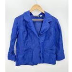 Chico's  Royal Blue Button Front Jacket Linen Nylon Lightweight Blazer Women‎ 1 M Photo 0