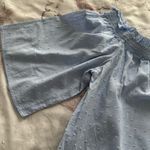 H&M Baby Blue 100% Cotton Popcorn Bell Sleeve Blouse, size 6 Photo 6