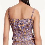 J.Crew Purple Floral Organic Cotton Stretchy Button Down Crop Top Photo 2