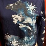 Disney  Frozen II Cropped Elsa Navy Sweatshirt Sz M Photo 1