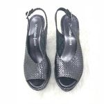 MIA Sheridan Woven Platform Pump size 7 Wedge Metallic Gray Peep Toe Photo 1