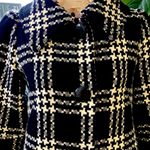 Coat | black and white plaid pattern. 3 button and belted back. Made in Japan. Photo 1