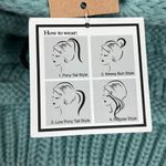 NWT CC Mint Green Messy Tail Bun Knit Beanie Blue Photo 3