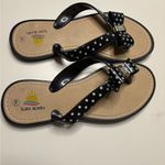 Aloha Island  Black Polka Dot Thong Sandals Flip Flops Bow Womens Size 7 Photo 1