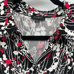 Talbots Ruffle Sleeve Jersey Vine Print M collared button up Shirt Dress w/belt Photo 5