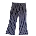 ZARA Kick Flare Crop Pants Purple Geometric Print Retro Style Extra Large XL Photo 3