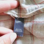 Aerie  Cream & Red Plaid Flannel Ruffle Vneck Tunic Top Size Medium Photo 6