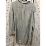 Umgee USA Button Down Shirt Dress Frayed Hem Distressed Medium Chambray Denim Gray Photo 4