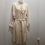 ZARA  Cream Textured Rope-Belt Tunic Dress Size L Photo 5
