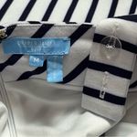 Draper James  Navy Blue Chevron Stripe Midi Dress Coastal Yacht Club Adjustable M Photo 7