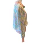 Vintage 70s 80s Castleberry Pastel Pink Blue button Down Banded Bottom 12 Photo 3