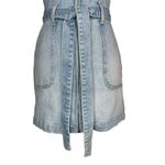 Alice + Olivia  Jeans Blue Denim Mini Dress Size 2 Zipper‎ Front Pockets Belted Photo 4