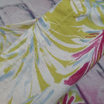 LAND N SEA COLORFUL LEAF PRINTED STRETCH WAIST WIDE LEG LINEN BLEND PANTS XL Pink Photo 7