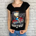 Betty Boop  Motorcycle Biker T-Shirt Photo 0