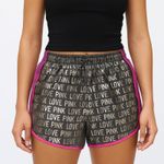 Victoria's Secret PINK Grey Silver and Hot Pink Lined Running Shorts Size S GUC Gray Photo 0